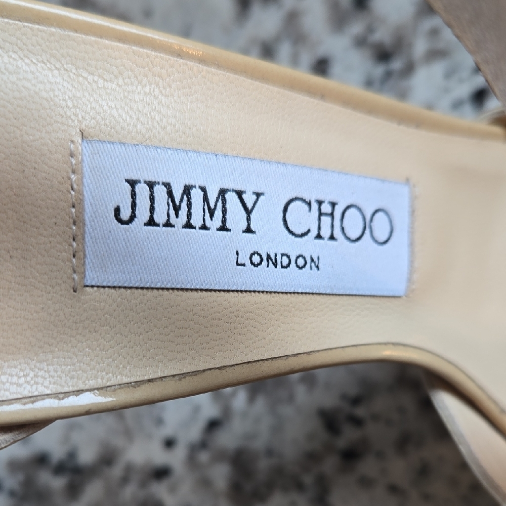 Jimmy Choo Patent Leather Totem T-Strap Platform Stilettos  EU Sz 38.5 - Picture 2 of 16